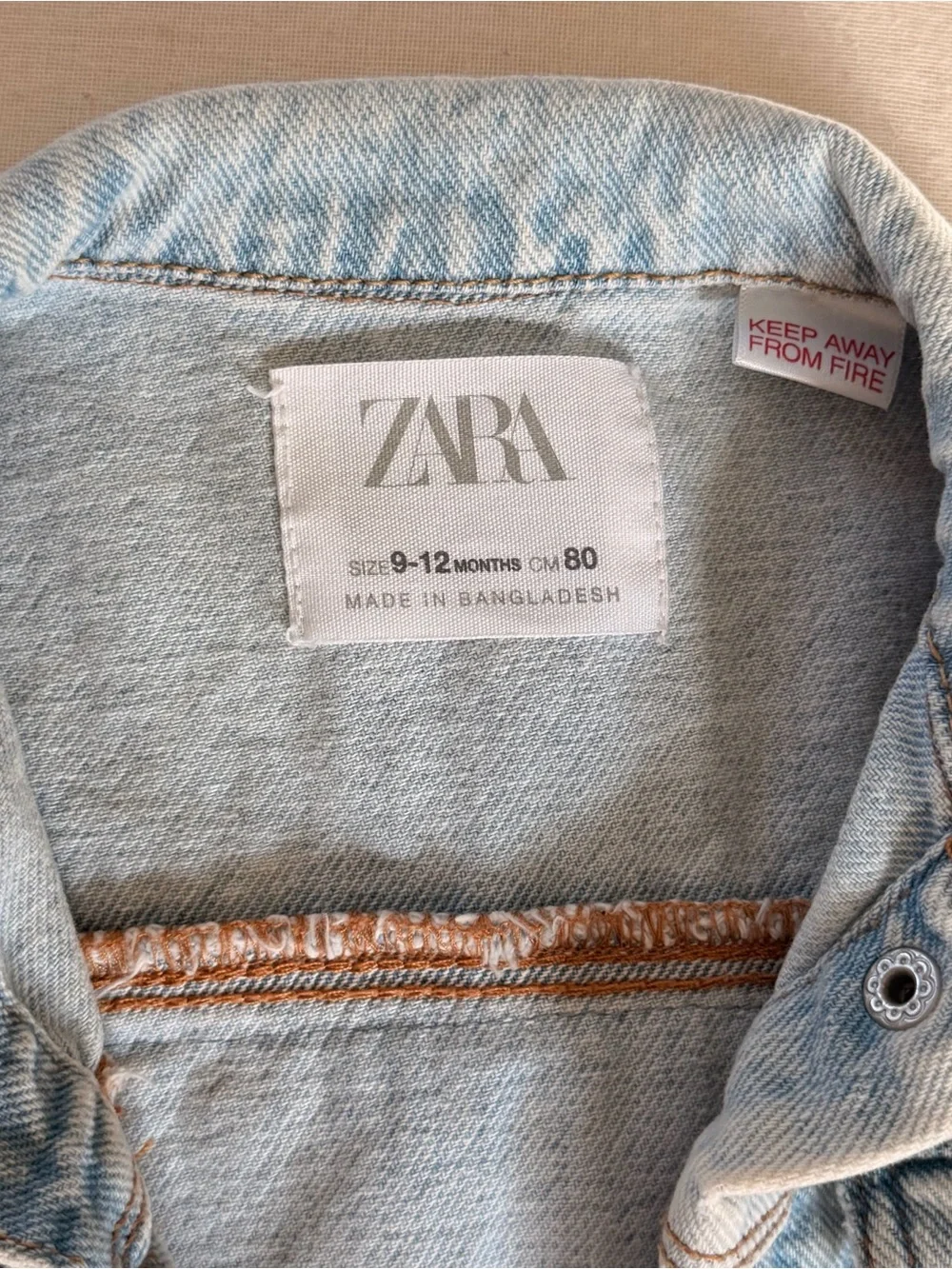 ✨ ZARA Baby Girls Crochet Back Denim Jacket 9–12M GUC